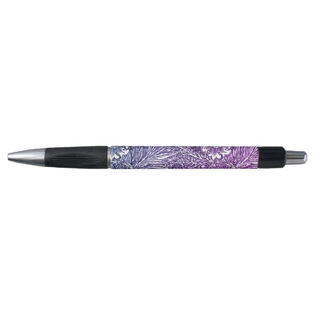 Stylo Design floral complexe dans les tons violets et bl (Devant)
