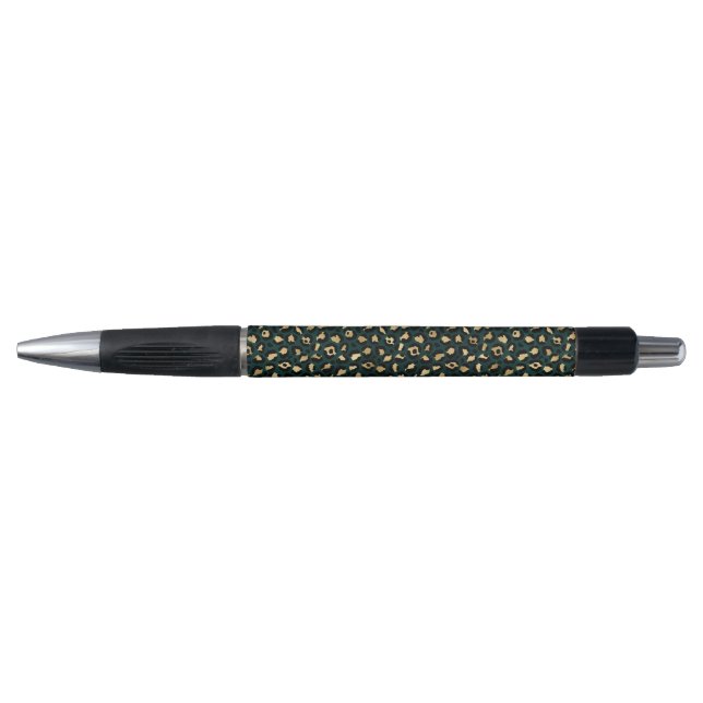 Stylo Design Série Léopard Sarcelle et Or 1 (Devant)