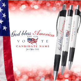 Stylo Dieu patriotique bénisse l'Amérique 250 Semiquince
