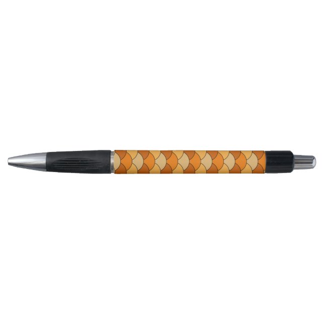Stylo Dragon Scales, Fans, Waves, Seigaiha, Orange (Devant)