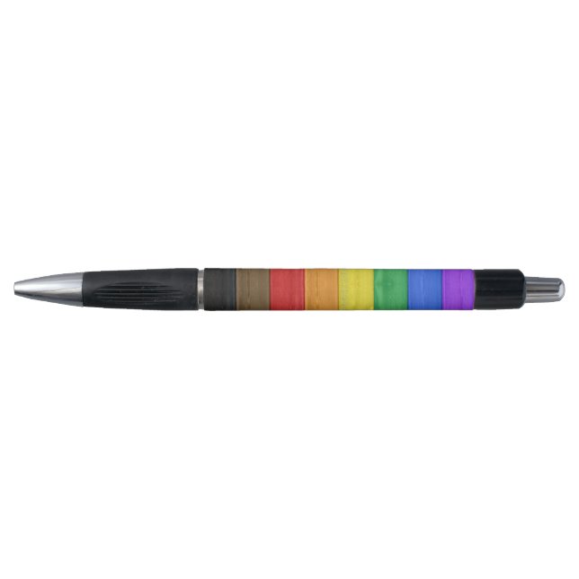 Stylo Drapeau de fierté gay inclusif texturé de Slippery (Devant)