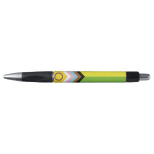 Stylo Drapeau de fierté intersexe de SlipperyJoe's fond 