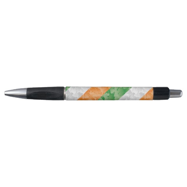 Stylo Drapeau de l'Irlande avec motif shamrock (Devant)