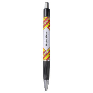 Stylo Drapeau espagnol en mosaïque Nom personnalisé
