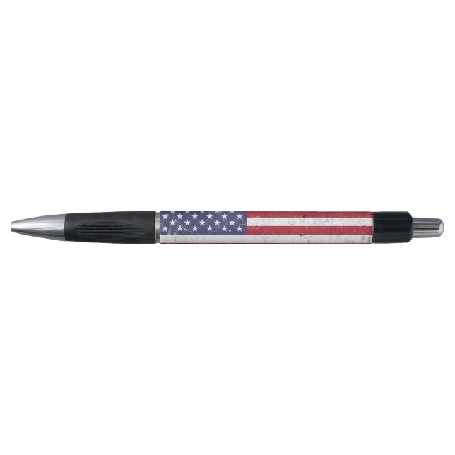 Stylo Drapeau vintage USA Patriotique Américain Rouge Bl (Devant)