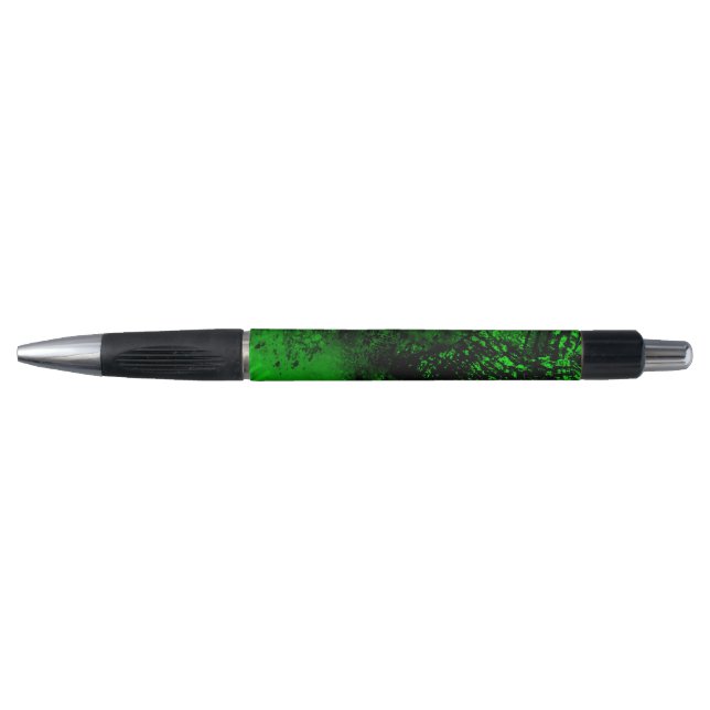 Stylo Effet de taches de peinture vert et noir  (Devant)