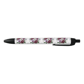 Stylo Élégance Botanique Bouquet Fleurs Violettes