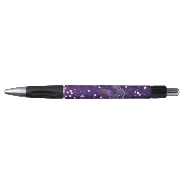 Stylo Élégance Enchantante : Le papillon pourpre (Devant)