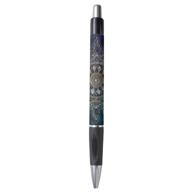 Stylo Elégant Mandala Gold Blue Galaxy (Devant (Vertical))