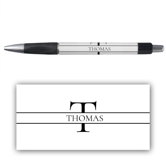 Stylo Élégant Monogramme Personnalisé Nom Personnalisé (Elegant Personalized Monogrammed Custom Name Pen)