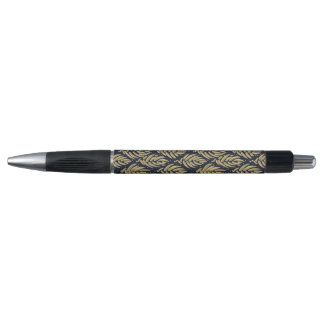 Stylo Elegant Navy Gold Leaf  Ballpoint Writing Tool