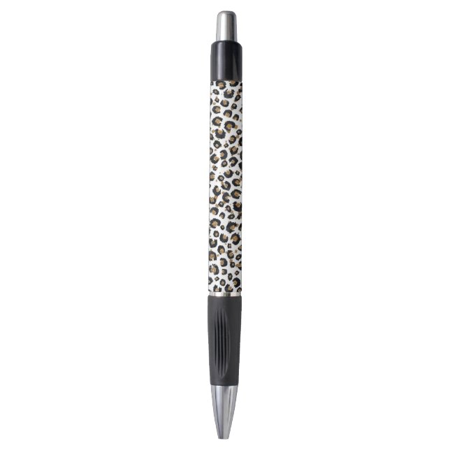 Stylo Élégant Parties scintillant d'or Motif Leopard (Devant (Vertical))