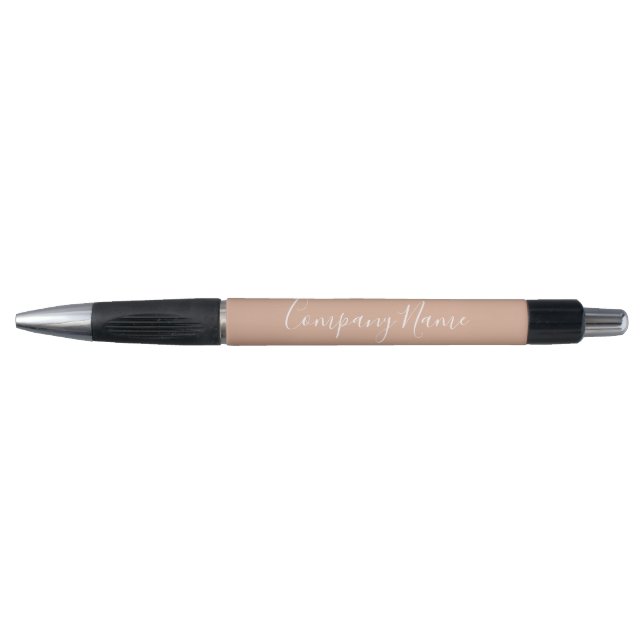 Stylo Élégant Rose Dusty White Script Texte Nom de la so (Devant)
