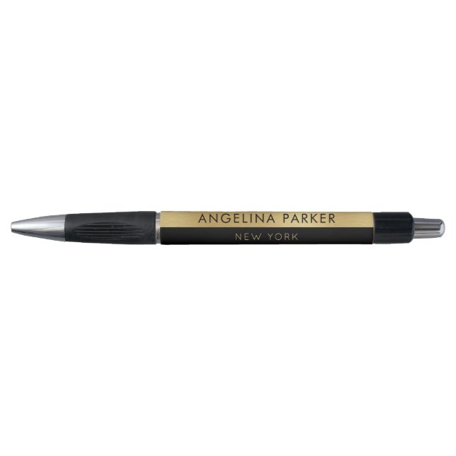 Stylo Élégant Simple Moderne Chic Or Et Noir (Devant)