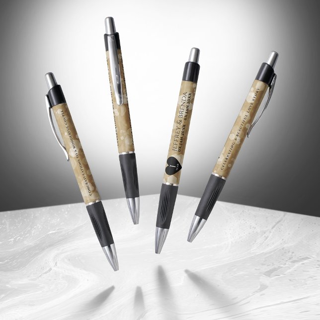 Stylo Élégante fête du 1er anniversaire du Mariage de pa (Elegant 1st Paper Wedding Anniversary Dancing Pens Cover Photo)