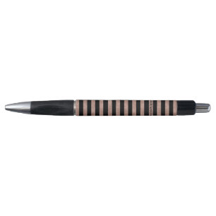 Stylo Élégante Parties scintillant Rose noir or rayé