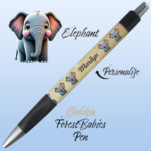 Stylo Elephant, Jungle Safari Bois Animal Golden 🐘
