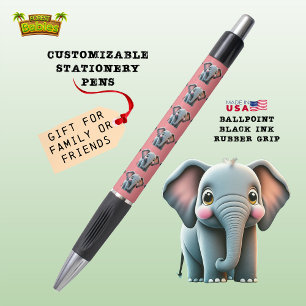 Stylo Elephant mignon Safari Jungle Forêt Animal rose 🐘