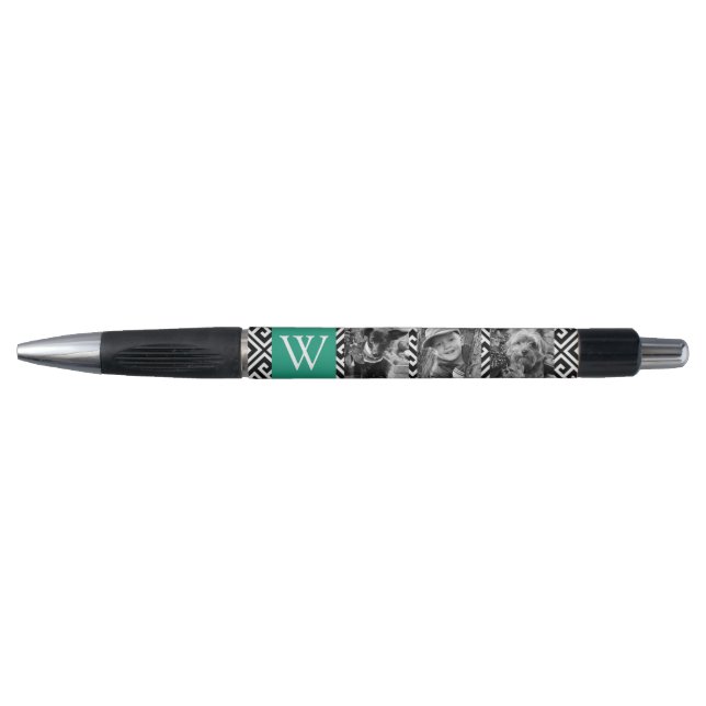 Stylo Emerald Green Key et Monogramme photo Collage (Devant)