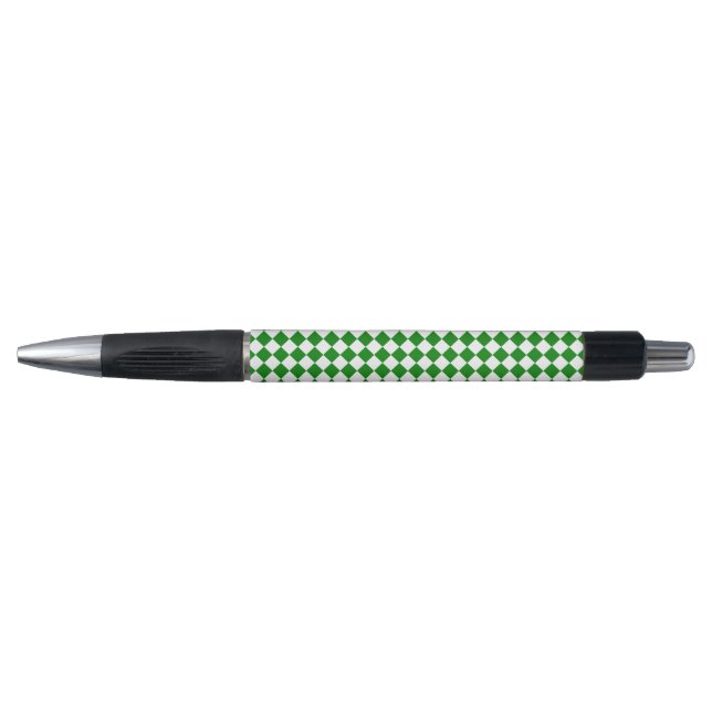 Stylo Emmy Classique à motif chevron vert et blanc gras (Devant)