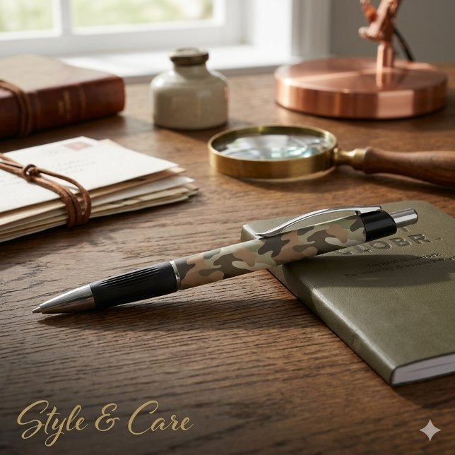 Stylo Emmy Imprimé Camouflage Outil d'Écriture Élé (Camouflage Print Emmy Pen Elegant Writing Tool)