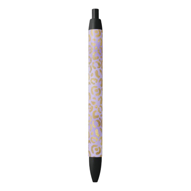 Stylo Empreinte de léopard de glam or violet (devant Vertical)