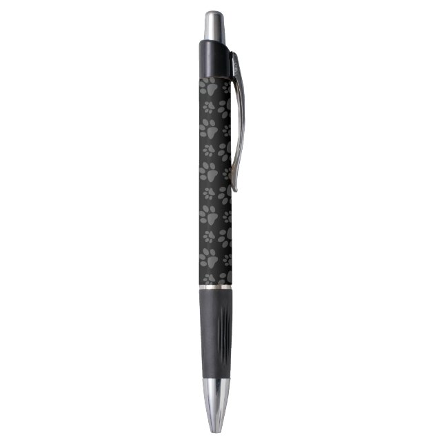 Stylo Empreinte de patte de chien noir (Bas (Vertical))