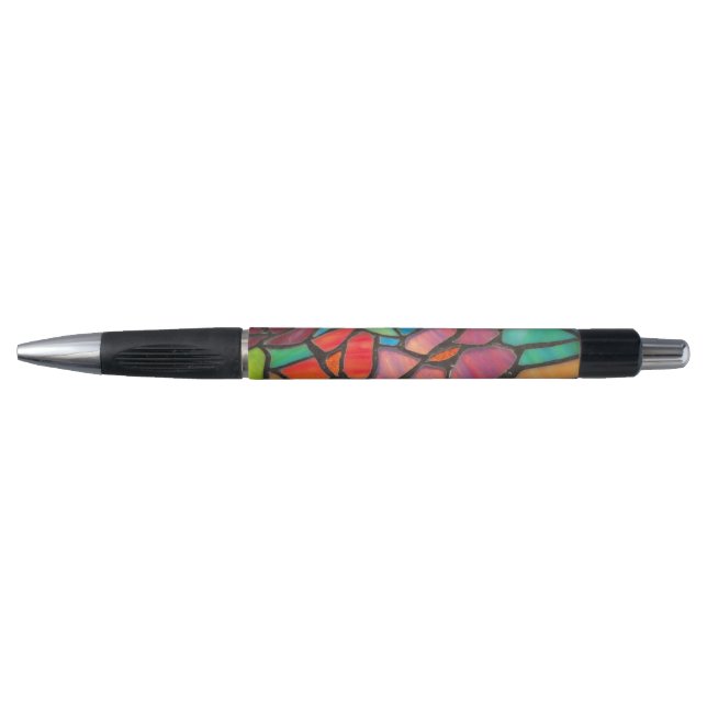 Stylo en verre floral de style classique (Devant)
