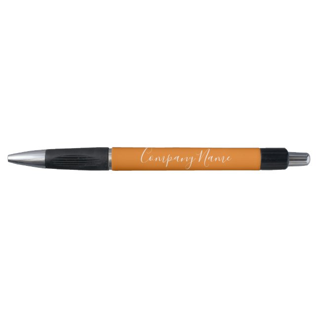 Stylo Entreprise Orange and White Script Text Nom de l'e (Devant)