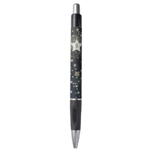 Stylo Espace lunaire Galaxie étoiles Monogramme