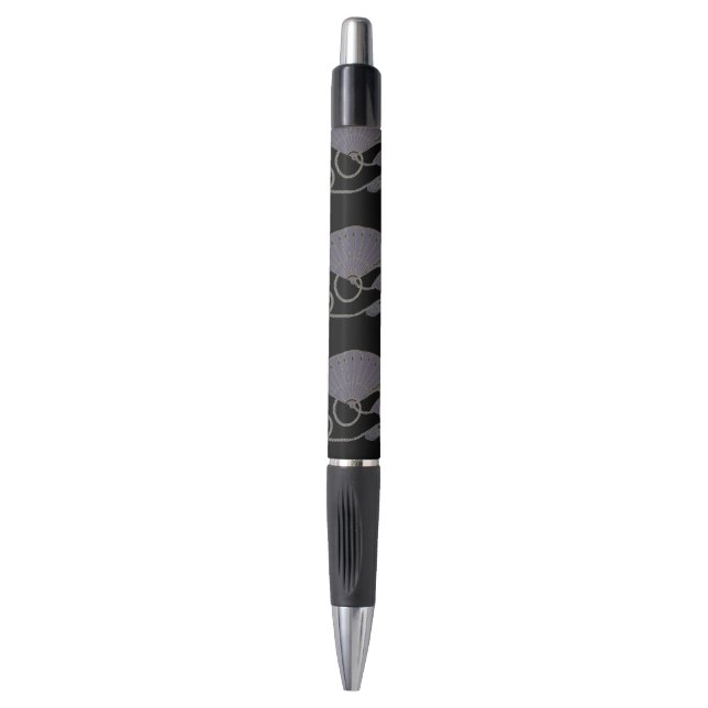 Stylo Éventail Violet Élégant (Devant (Vertical))