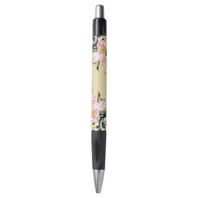 Stylo fait sur commande de pivoines - stylo en (Devant (Vertical))