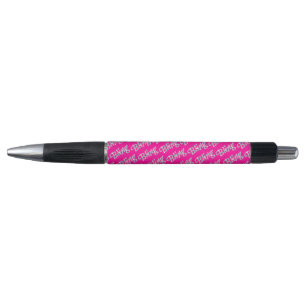 Stylo Faux diamant sur fond rose chaud