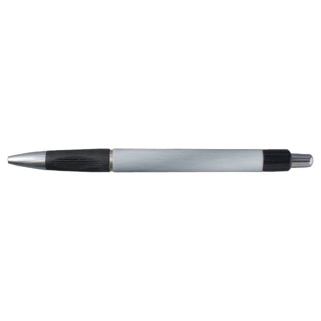 Stylo Faux fond en argent brossé (Devant)
