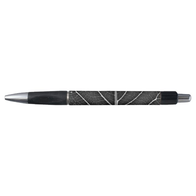 Stylo Feuille lumineuse noir et blanc en gros plan (Devant)