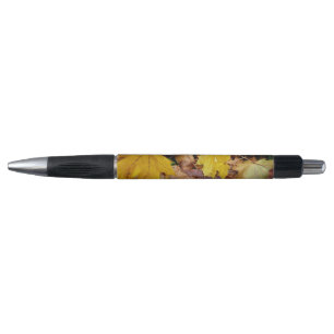 Stylo Feuilles de Érable Tombées Jaune Automne Nature