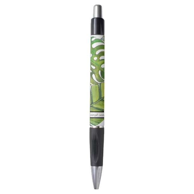 Stylo Feuilles Tropicaux En Aquarelle (Devant (Vertical))