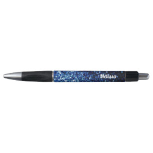 Stylo Feux de parties scintillant brillants bleu foncé P