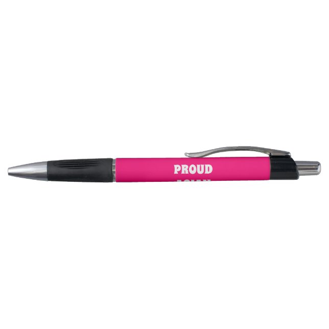 Stylo Fier Asiatique Américaine fille, rose chaud blanc (Haut)