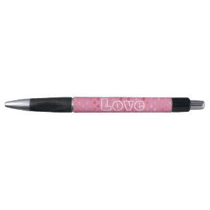 Stylo Fille rose Coeurs rouges Ombre