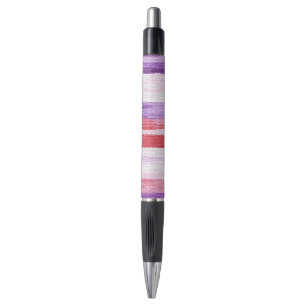 Stylo Fille violet rose rose rouge rayures Noël