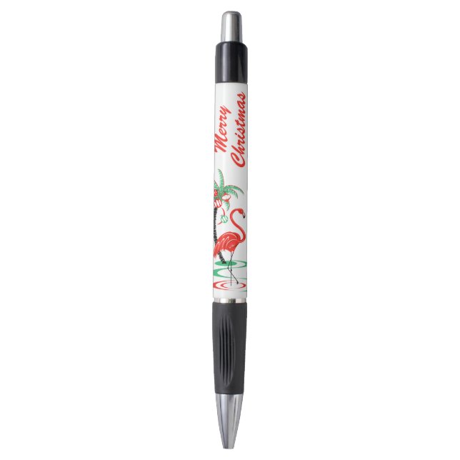 Stylo Flamant rose de Noël rouge Emmy de Noël (Devant (Vertical))