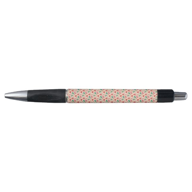 Stylo Flamant Rose Été Motif Tropical (Devant)