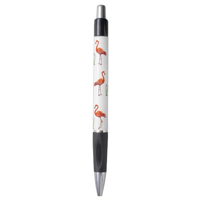 Stylo Flamants roses et plantes de roseau (Devant (Vertical))