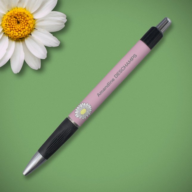 Stylo Fleur Botanique Faisy Rose (Daisy Flower Pink Pen)