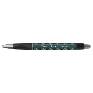 Stylo Fleur de Lis Motif, Français, Royal, Crème, Vert