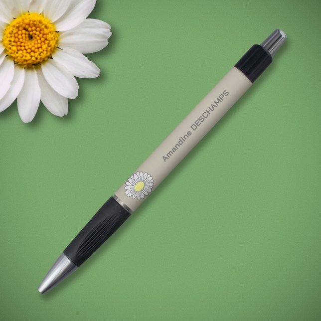 Stylo Fleur de marguerite botanique Brown (Daisy Flower Brown Pen)
