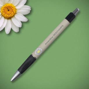 Stylo Fleur de marguerite botanique Brown