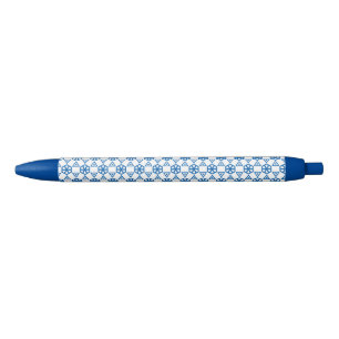 Stylo - Fleur géométrique en bleu