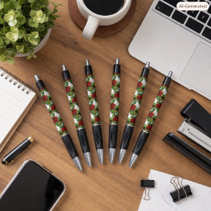 Stylo Fleur Rose Vintage